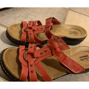 Clark leather upper sandals